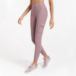 Kształtowanie jogi legginsy nić praca gimnastyczna ubrania Kobiety kieszonkowe spodnie jogi elastyczne ciasne sporty do biegania legginsy z kieszeniami