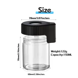 Glow Jar Storage Bottle Pojemnik 155 ml słoiki z zapasami powiększającymi z lekkim szklanym zbiornik