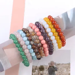 strand 8MM Fashion Brand Luxury Natural Stone Healing Crystal Stretch Beaded Bracelet Women Men Handmade Precious Gemstone Round Bracelets Jewelry ZWL779