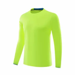 Grön långärmad skjorta Män Fitness Gym Sportkläder Fit Quick Dry Compression Workout Sport Top