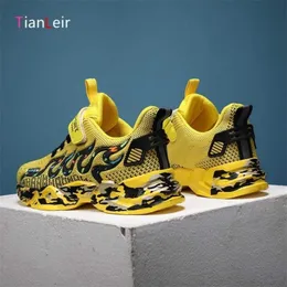 Sonbahar Çocuk Ayakkabıları Nefes Örgü Sneakers Erkek Ayakkabı Moda Rahat Koşu Sneakers Çocuk Ayakkabı Erkek Chaussure Enfant 220121