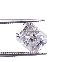 Loose Diamonds Biżuteria Lotusmaple Statek 0.5 - 10CT Radiant Lab Moissanite Ice Crushed Cut Top Grade D Kolor FL Curity Certified Stone Eni