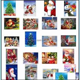 Ding & Painting Supplies Coloring Learning Education Toys Gifts 5D Diy Christmas Fl Drill Rhinestone Diamond Kits Cross Stitch Santa Claus S