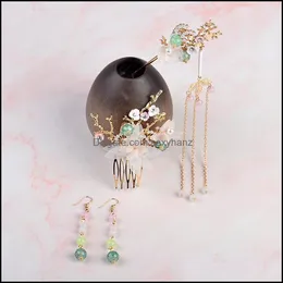 Schmuck Andere Antike Stil Kopfschmuck Set Blume Seidengarn Haarkamm Mädchen Haarnadel Fee Quaste Sets Drop Lieferung 2021 Hepob