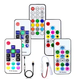 LED-pixlar Strip Light Controller USB / DC MINI 3KEYS RF 14/17 / 21KEYS LED TAPE REMOTE CONTROLLER DC5-24V