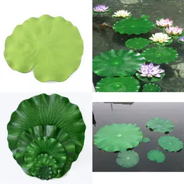 Teal touch pu grön konstgjord lotus decoative leaf växt blomma för trädgård damm dekoration 10 till 40 cm tillgänglig