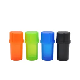 Plastic Bottle Grinder Med Container Smoking Accessories Crusher Tobacco Spice Dry Herb Case Storage Diameter 42mm 4Layer Colors Food Grade Material Water Tight