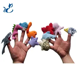 Finger Puppet Ocean Animals Plush Toy, Tell Story Props, Cute Cartoon Sharks, Turtles for Early Education, Parent& Kid Interactive, Christmas Birthday Boy& Girl Gift, 2-2