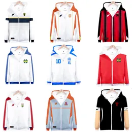 Anime Captain Tsubasa Ozora Tsubasa Kojiro Hyuga Cosplay Costume Unisex 3D Hoodie Zipper Hooded Jacket Soccer Jerseys Uniform
