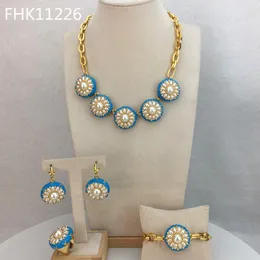 イヤリングネックレスYuminglai fhk11226 Ziming Pearl Beads Earing Wedding Jewelry Luxury Bling Bridal Set Invinent Dress