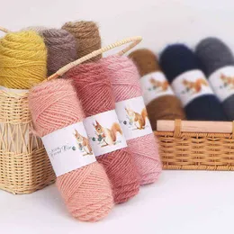 1PC 75g/ball Wool Wholesale Squirrel Yarn Squirrel Fluff Line Bright Silk Ribbon New Style Hat Scarf Coat Medium Crochet Thread Y211129