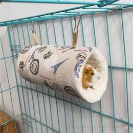 Hängande hängmatta Tunnel för djur Chinchilla Varm Plush Hideout Cage Nest Hamster Sova säng Små husdjur Tillbehör