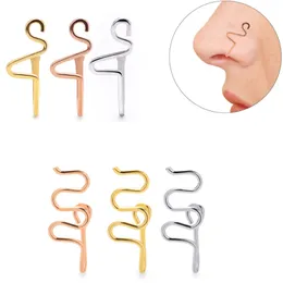 Non Piercing Body Jewelry Copper Clip On Nose Rings Fake Septum Jewels For Men and Women