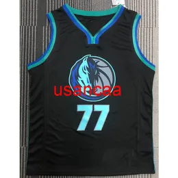 8 стилей 77# Doncic 2020 Season New Dark Blue Basketball Jersey