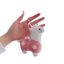 11cm Lovely Alpaca Keychains Plush Toy Soft Stuffed Cute Sheep Llama Animal Dolls keychain Gift