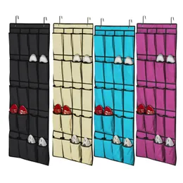 Hanging Shoe Organizer Non-woven 20 Pocket Shoes Storage Rack Behind Door Free Nail Bedroom Tie Waistband Holder Space Saver