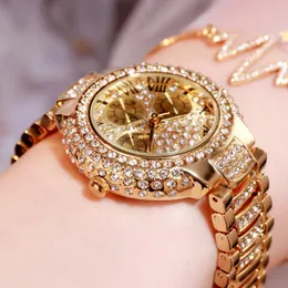 Wristwatches Luxus Uhr Frauen Damen Edelstahl Armband Diamant Mode Wasserdicht Quulzuhr Relogio Feminino Armbanduhren