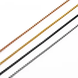 Männer quadratische perlenkette link gold silber rose schwarze farbe edelstahl rapper frauen link halskette hip hop schmucklänge kann anpassen