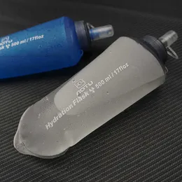 Składana butelka wody przenośne wielokrotnego użytku 500ml składane bezpłatne napoje składane kubek na zewnątrz jeździć na rowerze silikonowe picie y0915