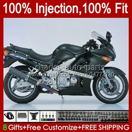 Injektionsfeedningar för Kawasaki Ninja ZZR-400 ZZR-600 ZZR400 93 94 95 96 97 98 99 00 84 95 96 97 98 99 00 84HC.29 ZZR600 ZZR 600 400 2001 2002 2003 2004 2005 2006 OEM BODY KIT Matte Svart Ny