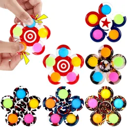 Fidget Push Bubble Board Brinquedos Simples Dimple Fidgets Plus 3 Folha 5 Lados Dedo Jogo Jogo Anti Stress Spinner