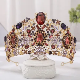 Krona för kvinnor prydnad gyllene halvcirkel brud bröllop tiara enkel rhinestone brud elektroplätering mode smycken