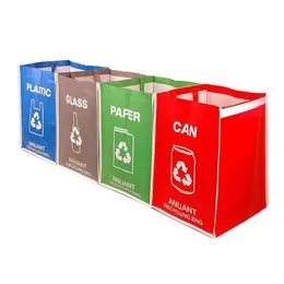 Separate Recycling Waste Bin Bags for Kitchen Office in Home - Recycle Garbage Trash Sorting Bins Organizer Waterproof 210728