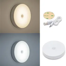 6 LED PIR Motion Sensor Night Light Auto On / Off Do Schowek Schody Szafa Szafa Bezprzewodowa USB Lampa ścienna