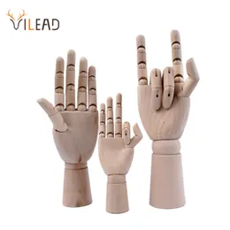 Vilead trä hand figurer roterbar gemensam hand modell ritning skiss mannequin miniatyrer kontor hem skrivbord rum dekoration 210811