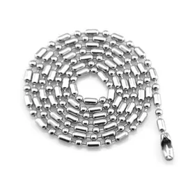 2022 new Stainless Steel 2.4mm Beaded Ball Bamboo Link Chains Necklace 50cm 55cm 60cm 65cm 70cm For Pendants Jewelry