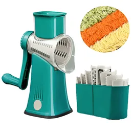 Multifunktionell hand Vegetabilisk Cutter Potatisost Kök Tool Slicer Hushållstredder Köttkvarn Rotary Grater 210317