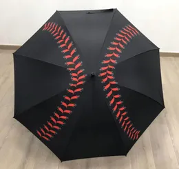 10st Ny Navy Röd Vit Gul Cheerleading Paraplyer Automatisk regn Kvinnor Trefaldiga Baseball Stitching Paraply Vindskyddad Kvinna Vattentät Parasol