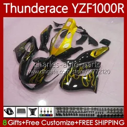 Fairings för Yamaha YZF1000R Thunderace YZF Golden Flames 1000 R 1000R 96-07 87NO.84 YZF-1000R 1996 1997 1998 1999 2000 2001 2002 2007 YZF1000-R 96 03 04 05 06 07 Body Kit