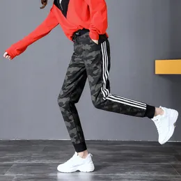 Spring Sweatpants Women Casual Camo Harem Pants Loose Trousers for White Striped Side Sweat Female Plus Size 210428