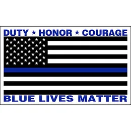 90x150cm 3x5Fts Blue Lives Matter Flagge 90cmx150cm DUTY HONOR COURAGE direkter Fabrikgroßhandel