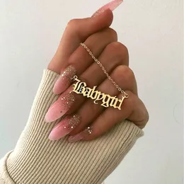 15pcs Fashion Creative Babygirl English alphabet Pendant necklaces Birthday Valentine's Day Gift For Girlfriend Jewelry AccessoriesT-85