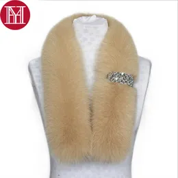 100% Real Fox Fur Scarf Dla Kobiet Winter Prawdziwej Skóry Czapka Neck Futro Collar Scarves Ciepłe Akcesoria Mody Kobiet Szalik H0923