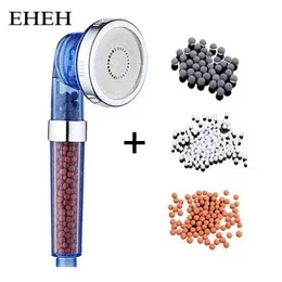 EHEH 3 Modes SPA Shower Head High Pressure Water Saving Spray Nozzle Bathroom Premium ABS Round Rain Showerhead Water therapy H1209