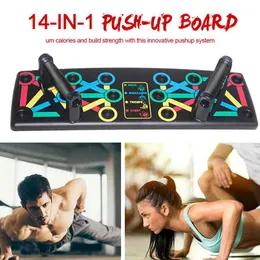 14 in 1 Push Up Rack Board Men Women Fitness Exercise Push-up Stands Body Building Training System Home Gym Fitness Equipment X0524