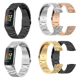 Compatible for Fitbit Charge 5 Bands Stainless Steel Metal Replacement Strap Wrist Band Compatible for Charge5 Fitness Tracker
