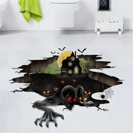 Window Stickers 3D Floor Wall Removable Mural For Home And Room Decoration Halloween Horror Decals Bedroom