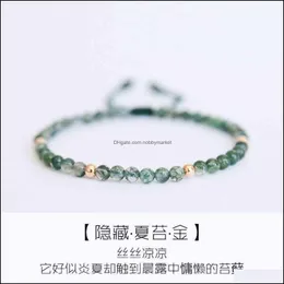 Charm Bracelets Jewelry Hand Woven Natural Aquatic Agate Korean Female Student Bracelet 14K Gold Wrapped Rope Drop Delivery 2021 P7X