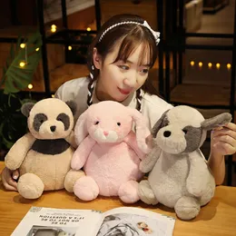 2022 Stuffed Animals 25cm Wholesale Soft cuddly pandas dinosaur penguins cute forest animal children comfort small dolls