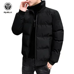 Ruelk Men's Cotton-Padded Jacket Vinter Trend Tiger Head Kort Vadderade Tjocka Casual Down Men 211129