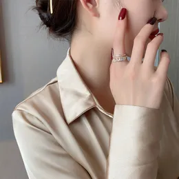 고급 지르콘 골드 더블 학생 오프닝 반지를위한 2021 패션 고딕 손가락 보석 웨딩 파티 소녀의 섹시한 링
