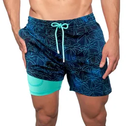 Trunks Beach Board Shorts Mens Swimwear Swim Drawstring Casual Double Layer With Pocket Men's