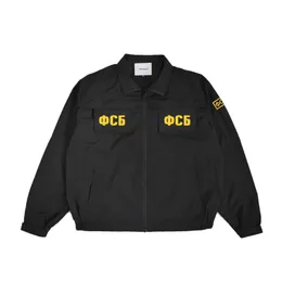 Ryska federation FSB Agent Jacket USSR Alpha KGB Identification Clothing Tidigare Sovjetunion Män svart dragkedja kort vindbrytare