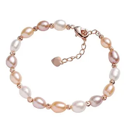 Braccialetti per perle barocche di acqua dolce naturale Braccialetti per le donne perline gioielli Braccialetto di fascino elastico