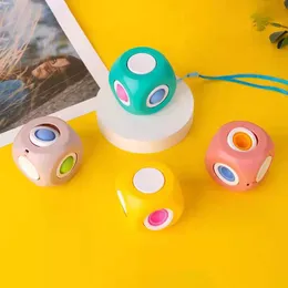 New Decompression Fidget toy Gyro Funny Cube Creative Relieve Anxiety Finger Bubble Music Rotating Gyros Educational Toys with lanyard