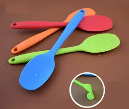 Kitchen Tool 5 Color 210mm Universal Flexible Heat Resistant Silicone Spoon Scraper Spatula Ice Cream Cake for Shovel SN3872